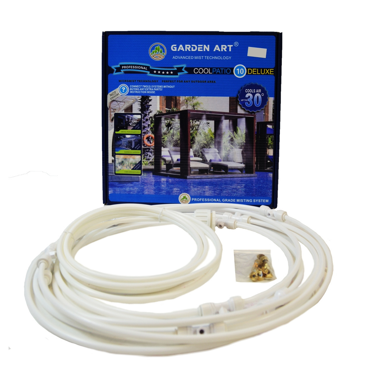 Система туманоутворення для альтанки 30 м з 44 форсунками, охолодження та зволоження повітря., фото 1