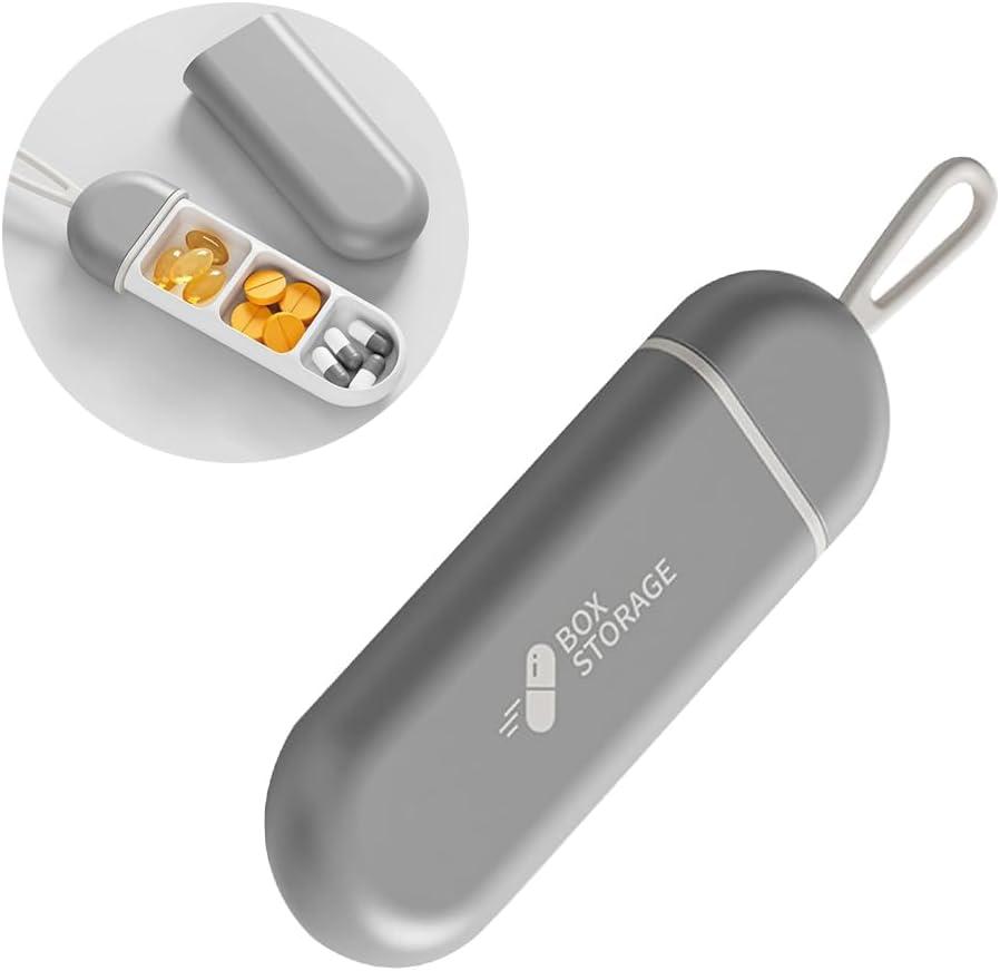 Міні кишенькова таблетниця, органайзер на 3 комірки Storage, сірий, фото 1