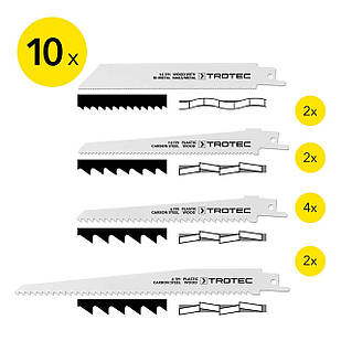 Набір пиляльних полотен для пили шабельної Trotec 10 pieces Wood/Metal/Plastic Set (6215001205)