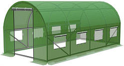 Теплиця парник плівкова Garden Line TUN5606 10м2 з вікнами 4х2.5х2м зелена