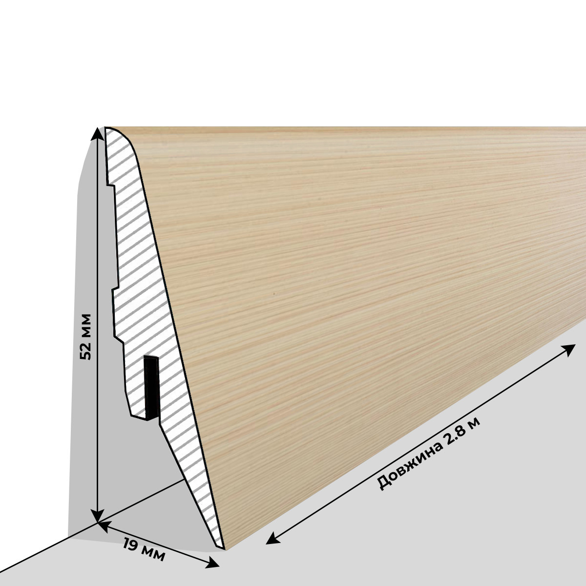 Плінтус МДФ Люкспрофіль Ясень Альпійський   ST1012, фото 1