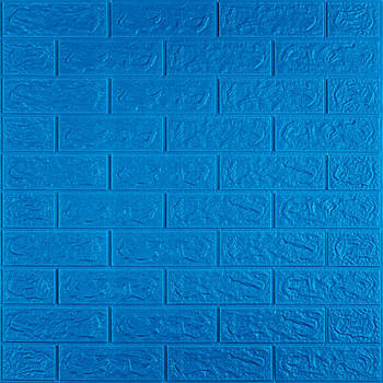 3D панель самоклеюча 700х770х5мм цегла Синій (003-5) SW-00000154