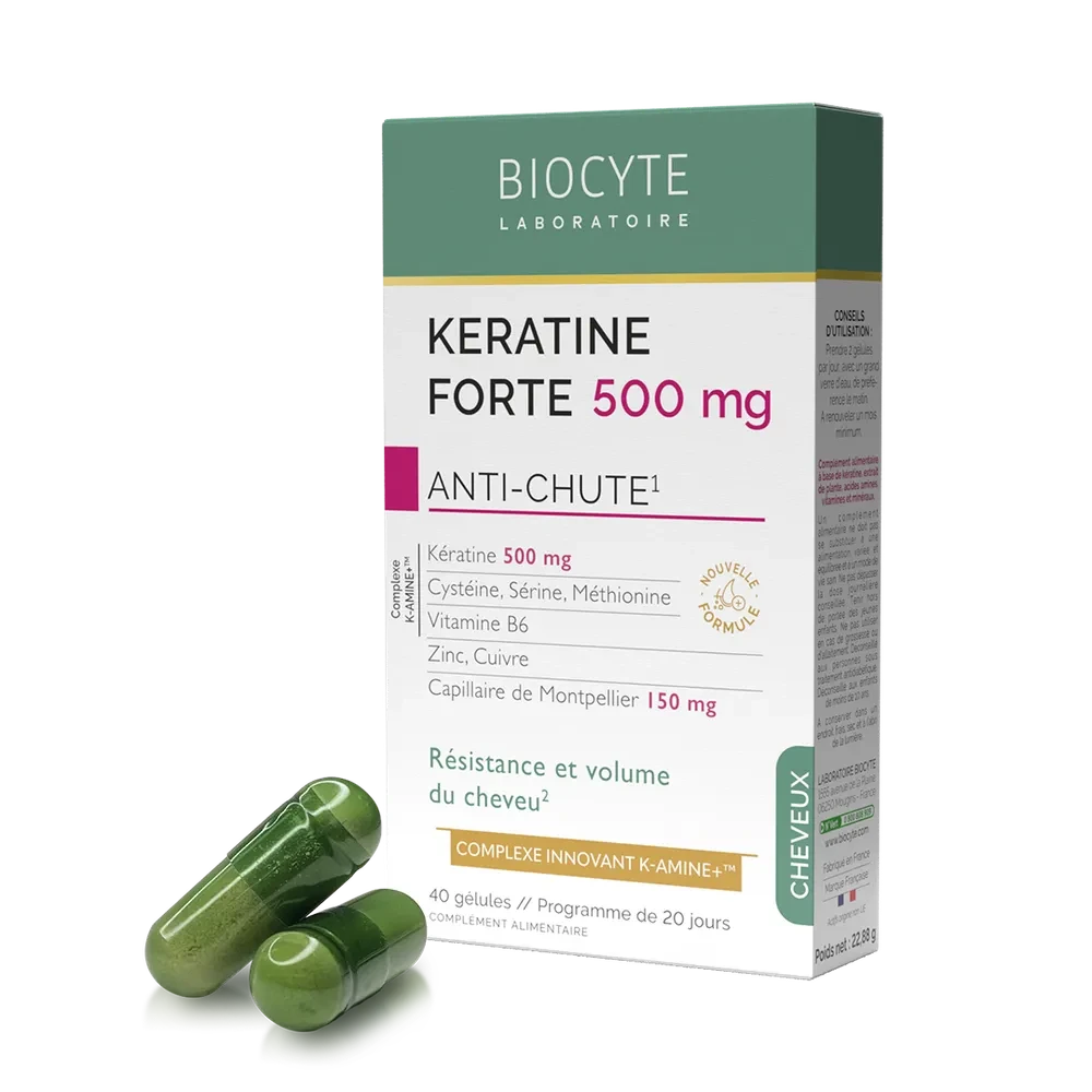 Biocyte KERATINE FORTE 500MG AC NEW Комплекс на основі кератину, вітамінів та мінералів, 40 капсул