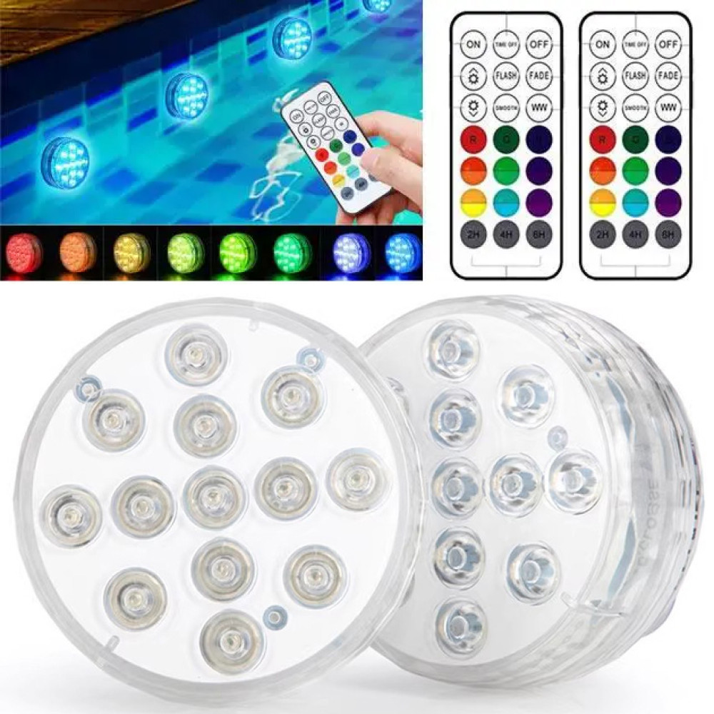 Набір 2шт Водонепроникний RGB світильник, 16 кольорів, EL-2070 / Світлодіодний світильник для акваріума