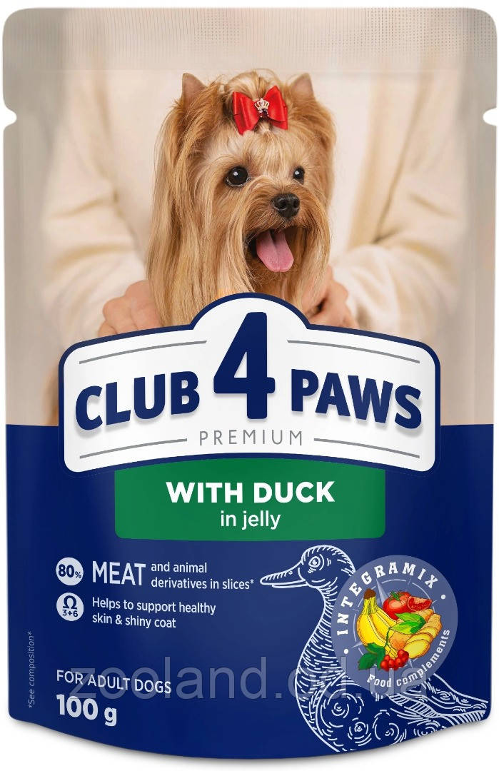 B5511301-24акц Клуб 4 Лапи Adult Dog Small Breeds з качкою в желе, 24*100 гр