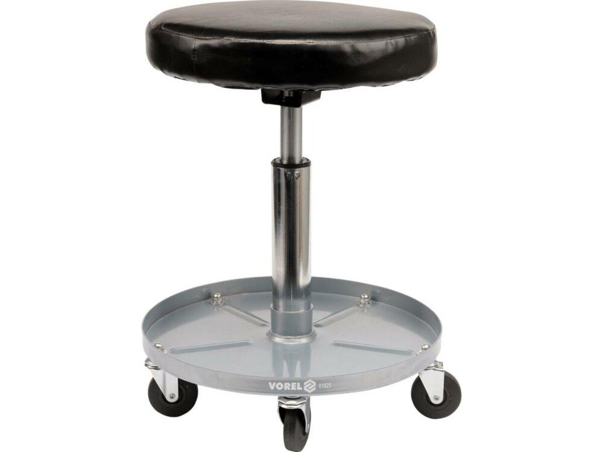 Табурет на колесах VOREL з регуляцією висоти 410-550 мм і полкою, макс. навантаж.- 135 кг [4]