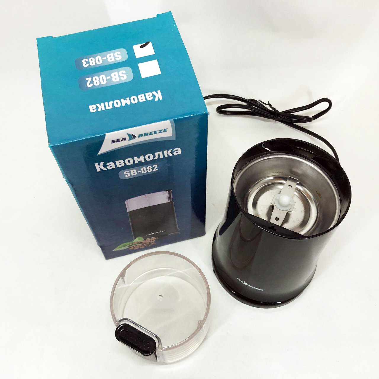 Електрична кавомолка для турки SeaBreeze SB-083 200 Вт, Побутова кавомолка стаціонарна TG-33