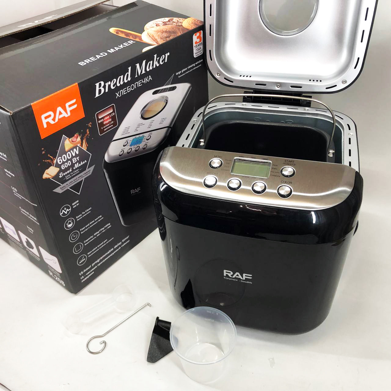 Хлібопічка Піч для випічки хлібобулочних виробів RAF R.208, 600 Вт, до 1000 г, Свіжий хліб вдома IM-47