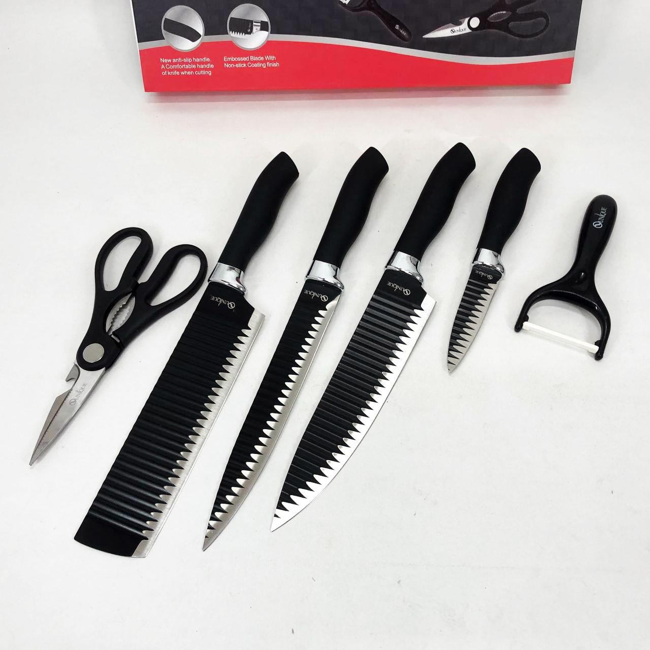 Універсальний набір ножів UNIQUE, Кухонні ножі з хорошої сталі, Кухонний набір ножів для нарізання TR-37