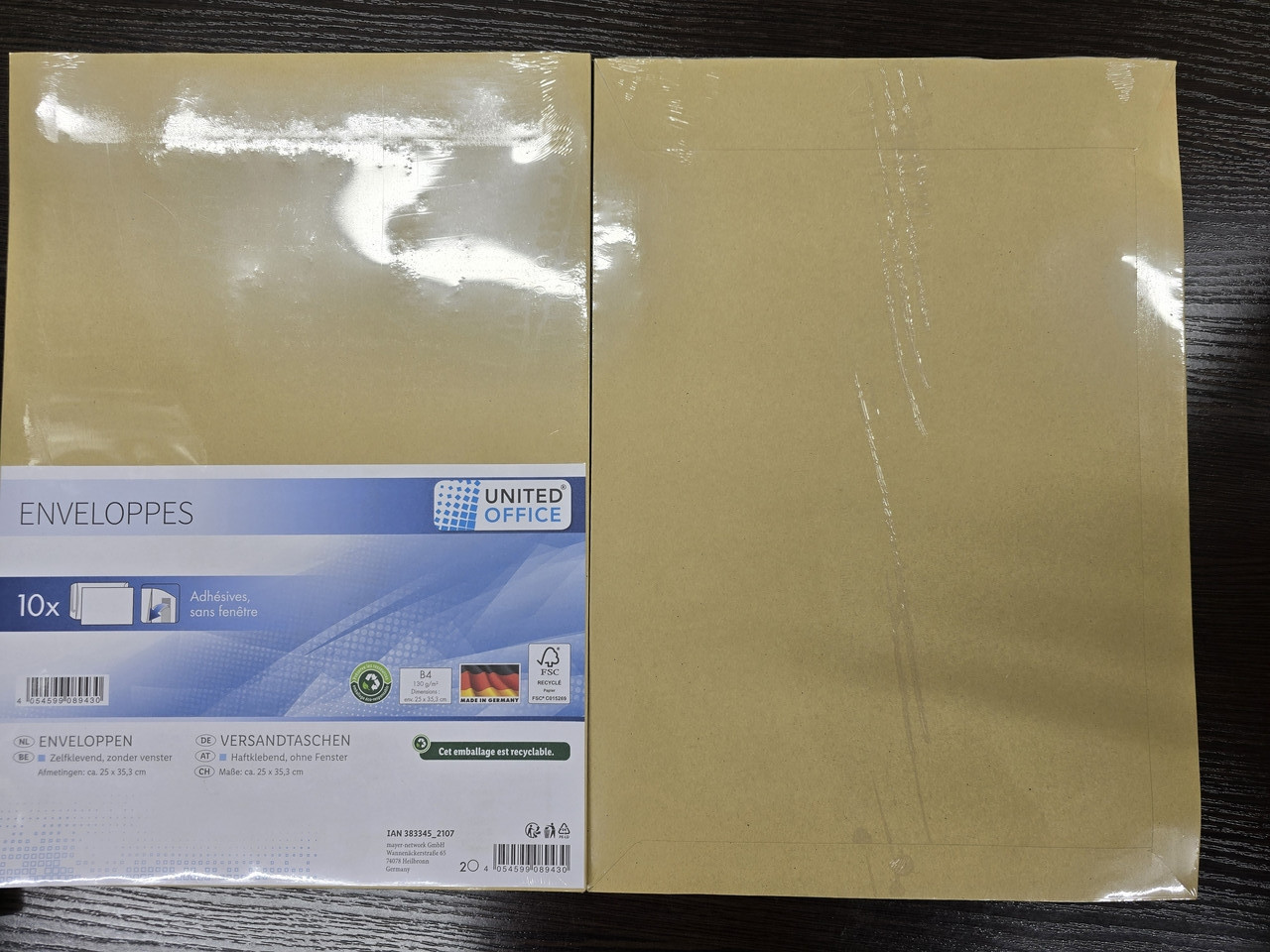 Конверти 10 шт. 25*35,3см