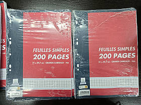 Папір для нотаток в скоросшивач 200 сторінок