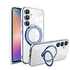 Силіконовий чохол накладка Clear Case для Samsung Galaxy S25 Plus з металевим кільцем тримачем та захистом для камери, фото 5