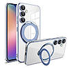 Силіконовий чохол накладка Clear Case для Samsung Galaxy S25 з металевим кільцем тримачем та захистом для камери, фото 5