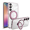 Силіконовий чохол накладка Clear Case для Samsung Galaxy S25 з металевим кільцем тримачем та захистом для камери, фото 6