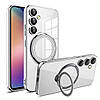 Силіконовий чохол накладка Clear Case для Samsung Galaxy S25 з металевим кільцем тримачем та захистом для камери, фото 7