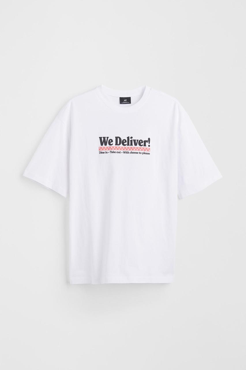 Футболка чоловіча H&M 1034065 L Білий (2030000250882)