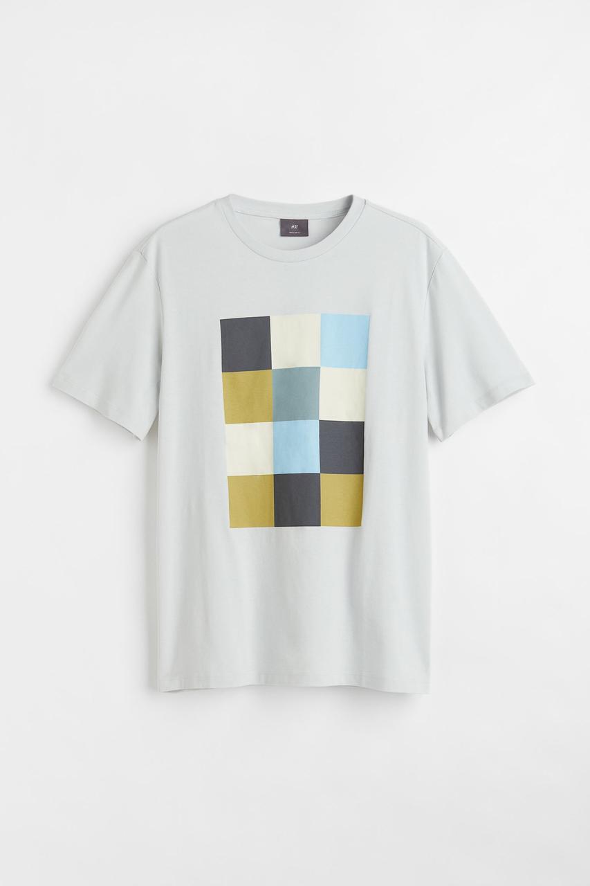 Футболка чоловіча H&M 1036336 S Світло-сірий (2030000251179)