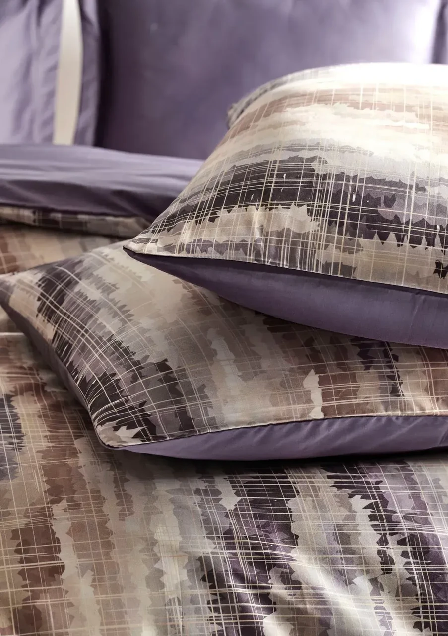 Двоспальний Євро комплект Saheser Mateo Gri Сатин-Digital, фото 1