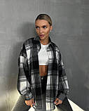 Тепла сорочка жіноча в карту кашемір 42-46, фото 5