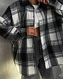 Тепла сорочка жіноча в карту кашемір 42-46, фото 7