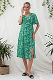 Святкова сукня для вагітних і годуючих мам зі штапеля зелена XL, фото 2