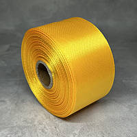 Атласна стрічка 4 см, колір жовтий, арт 016843, 1 рулон (23 м), Жовтий