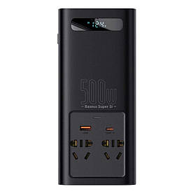 Автомобільний інвертор Baseus Super Si Power Inverter 500W (220V CN/EU ) Black ly