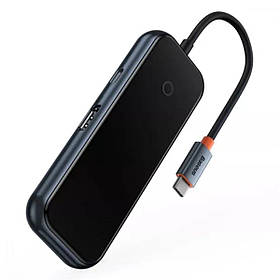 USB-Hub Baseus AcmeJoy 5-Port Type-C HUB Adapter(Type-C to USB3.0*2+USB2.0*1+Type-C PD&Data *1+RJ45*1)Dark ly