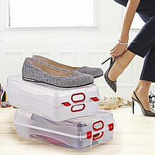 Ящик для зберігання взуття 33х20х11 см із замком, Маленький (2339)