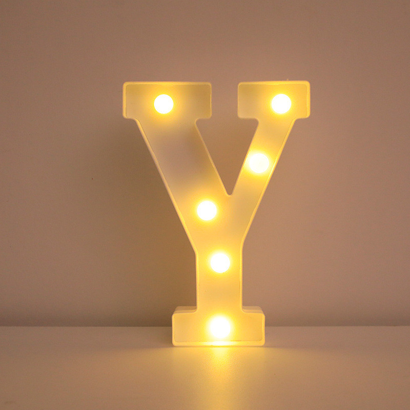 Літера з підсвіткою Y об'ємна маленька 21 на 17 см білий, фото 1
