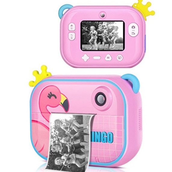 Дитячий фотоапарат миттєвого друку YT008 PINK FLAMINGO з IB-465 підтримкою microSD