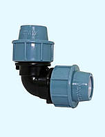 Кут 25*90 затискний Пнд для пЕ труб