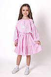Сукня для дівчинки з льону блідо-рожевого модельне пошиття ріст від 116 до 146, фото 2