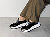 Кросівки жіночі з натуральної шкіри та замші чорні на білій підошві, фото 7