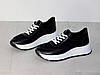 Кросівки жіночі з натуральної шкіри та замші чорні на білій підошві, фото 4