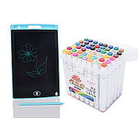 Скетч маркери 48 шт для малювання двосторонні + ПЛАНШЕТ