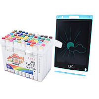 Скетч маркери 60 шт для малювання двосторонні + планшет