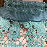 Жіночий светр джемпер подовжений теплий з мереживом М м'ята, фото 5