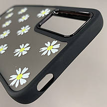 Чохол для Motorola G22 матовий чохол з білими ромашками на телефон моторола г22 чорний q04h, фото 5