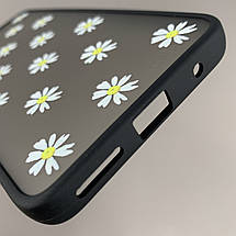 Чохол для Motorola G22 матовий чохол з білими ромашками на телефон моторола г22 чорний q04h, фото 4