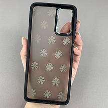 Чохол для Motorola G22 матовий чохол з білими ромашками на телефон моторола г22 чорний q04h, фото 2