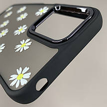 Чохол для Motorola G14 матовий чохол з білими ромашками на телефон моторола г14 чорний q04h, фото 5