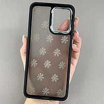 Чохол для Motorola G14 матовий чохол з білими ромашками на телефон моторола г14 чорний q04h, фото 2