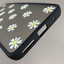 Чохол для Motorola G14 матовий чохол з білими ромашками на телефон моторола г14 чорний q04h, фото 4