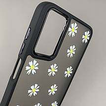Чохол для Motorola E32 матовий чохол з білими ромашками на телефон моторола е32 чорний q04h, фото 3