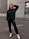 Стильний жіночий літній базовий прогулянковий костюм California худи з капюшоном і штани джогери двонитка, фото 7