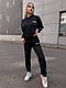 Стильний жіночий літній базовий прогулянковий костюм California худи з капюшоном і штани джогери двонитка, фото 9