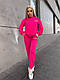 Стильний жіночий літній базовий прогулянковий костюм California худи з капюшоном і штани джогери двонитка, фото 3