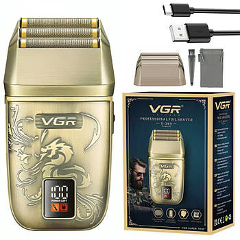 Акумуляторна електробритва, від USB, VGR V-349 / Шейвер / Машинка для гоління / Чоловіча бритва для обличчя