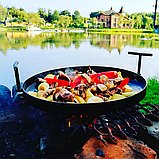 Сковорода з диска борони 60 см з кришкою, Садж для гриля, Сковорідка для багаття, фото 6